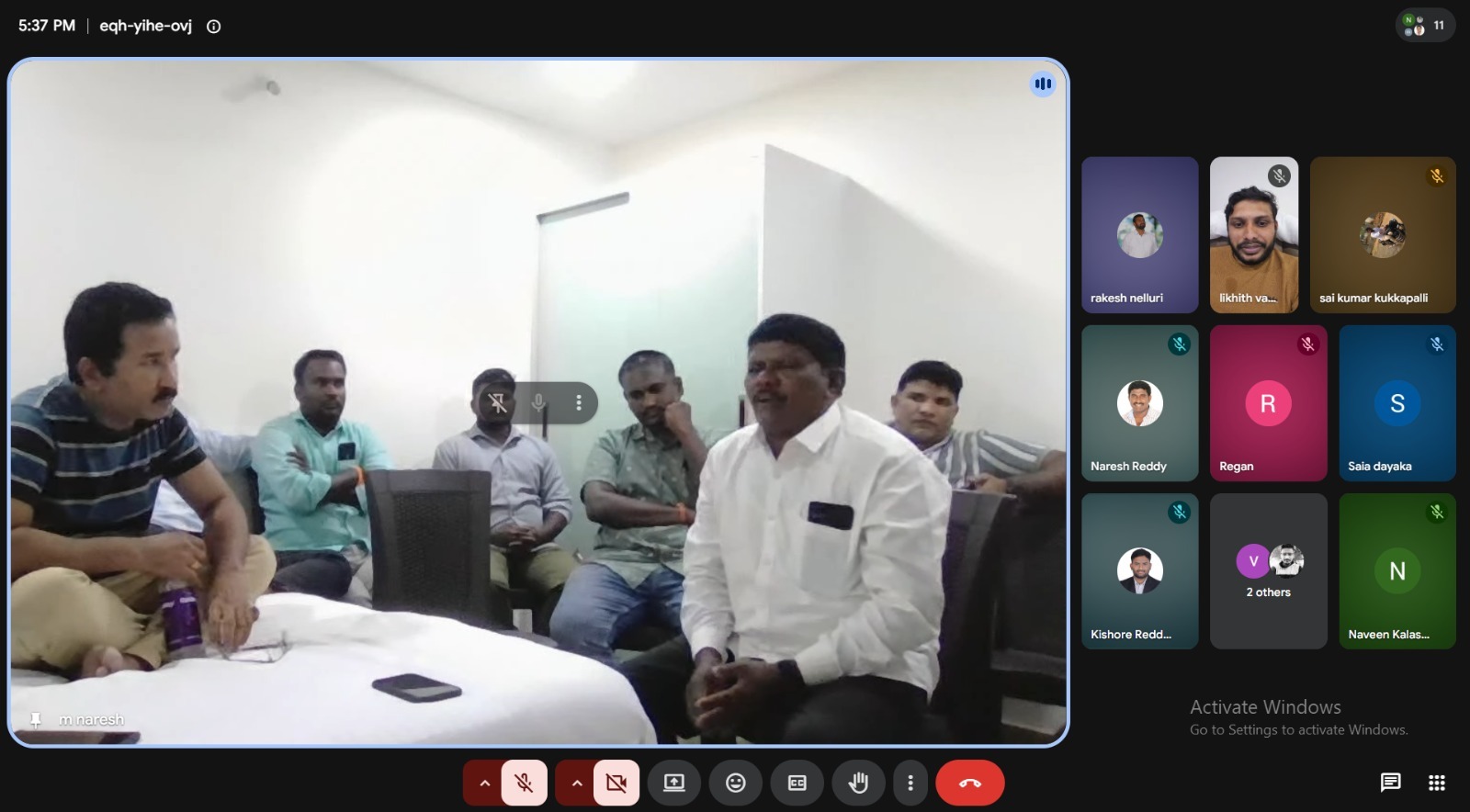 Hybrid community meeting over video call